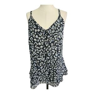 NWT Cabi Animal Print Ruffle Hem Cami Tank Top Size Small